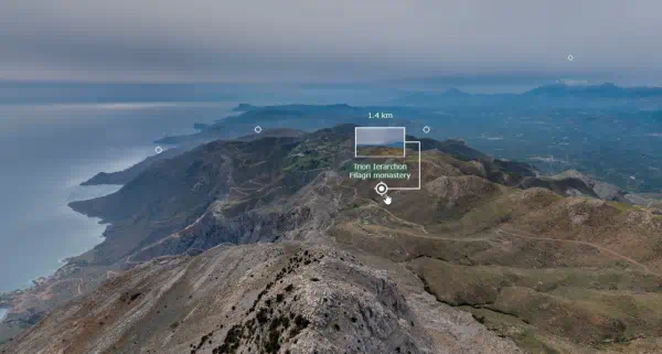 Kofinas peak in Geotour virtual tour