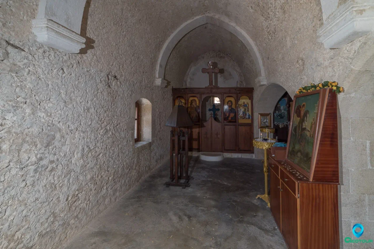 Inside the The two-aisled church of Agios Georgios (Saint George) and Panagia (Virgin Mary) Inside the The two-aisled church of Agios Georgios (Saint George) and Panagia (Virgin Mary)