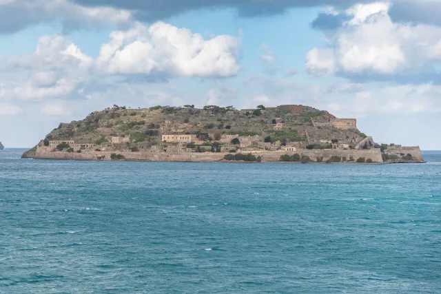 Spinalonga island as viewed from Crete