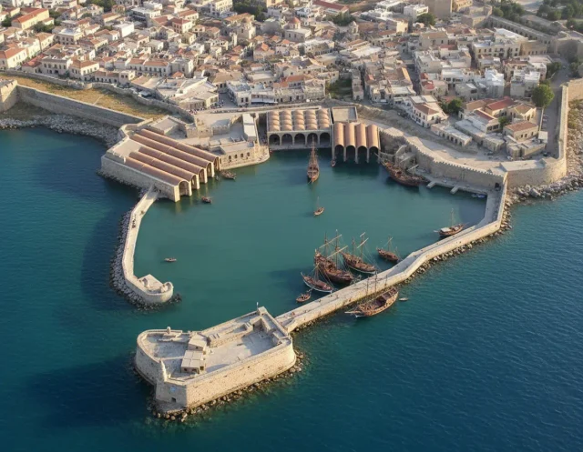 AI representation of Heraklion Venetian port
